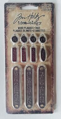 Tim Holtz Halloween Word Plaques + Tags, TH94438
